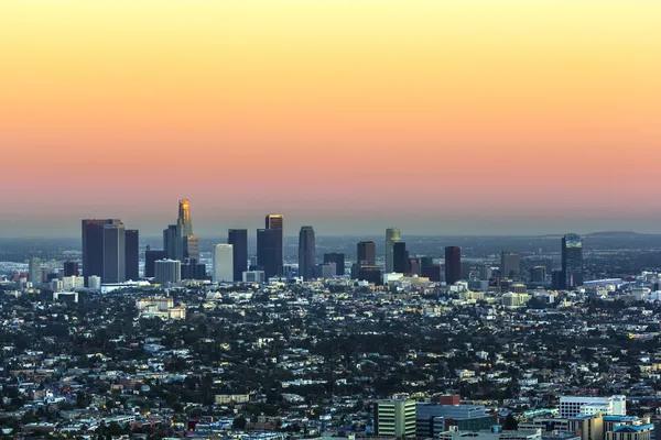 Vista para o centro de Los Angeles em Sunset — Fotografia de Stock