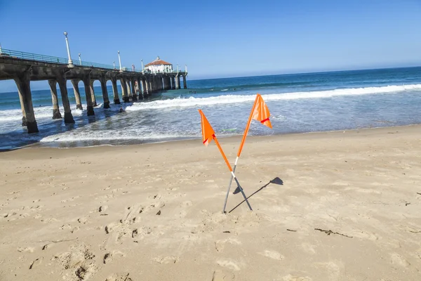 Zabronione znak w pięknym hermosa beach w Kalifornii — Zdjęcie stockowe