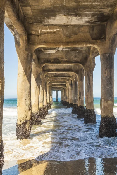 stock image Construction of piles for the pier made of concrete