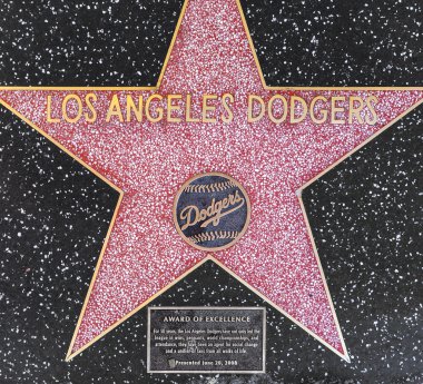 Los Angeles Dodgers star on Hollywood Walk of Fame clipart