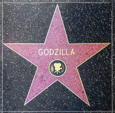 Godzillas star on Hollywood Walk of Fame clipart