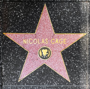 Nicolas Cages star on Hollywood Walk of Fame clipart