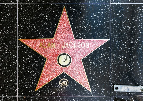 Alanem jacksons hvězdu na Hollywoodském chodníku slávy — Stock fotografie