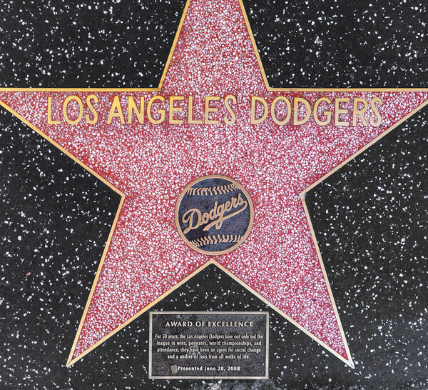 Лос-Анджелес Доджерс звезда на Голливудской Аллее Славы
