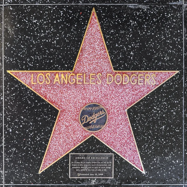 Лос-Анджелес Доджерс звезда на Голливудской Аллее Славы — стоковое фото