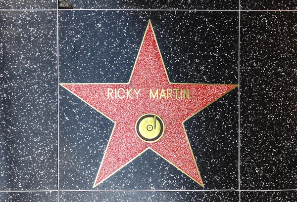 Ricky Martins har hovedrollen på Hollywood Walk of Fame – stockfoto