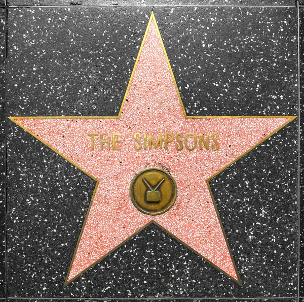 Звезда "Симпсонов" на голливудской "Аллее славы" — стоковое фото