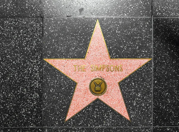 Simpsons gwiazdę hollywood alei sław — Zdjęcie stockowe
