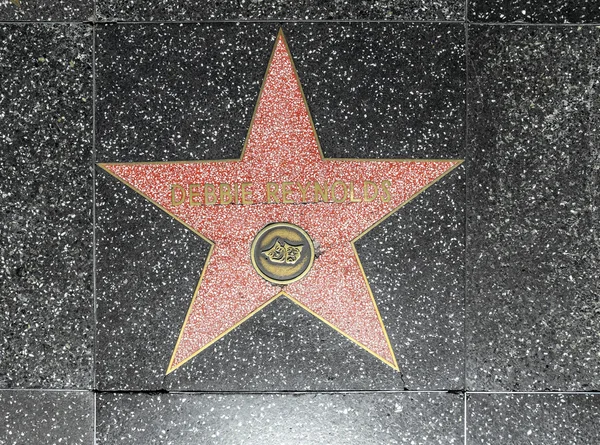 黛比 · 雷诺兹明星上的名望好莱坞步行 — 图库照片