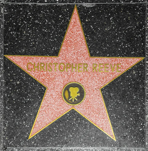 Christopher reeves yıldızı Hollywood walk of fame — Stok fotoğraf
