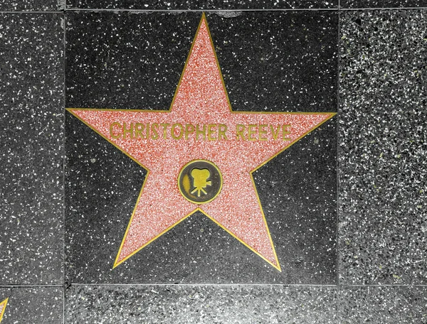 克里斯托弗 · 里夫斯星上的名望好莱坞步行 — 图库照片
