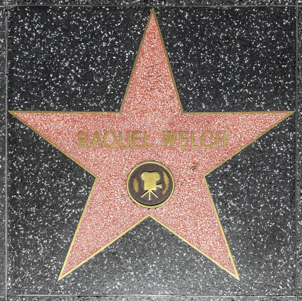 Ракель Welchs зірка на Голлівудська Алея слави — стокове фото