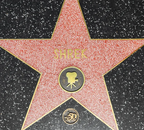 Shreks hvězdu na Hollywoodském chodníku slávy — Stock fotografie