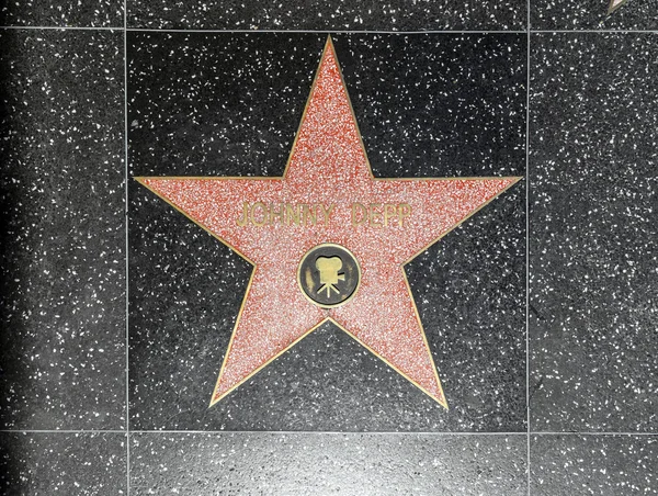 Johnny Depps estrela na Calçada da Fama de Hollywood — Fotografia de Stock