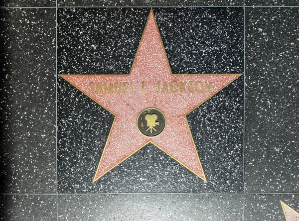 Samuel L Jacksons зірка на Голлівудська Алея слави — стокове фото