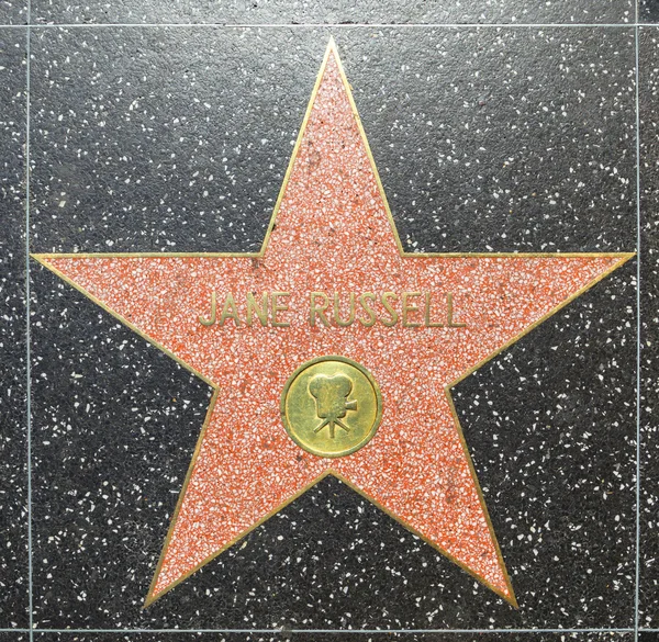 Jane russells stern auf dem hollywood walk of fame — Stockfoto