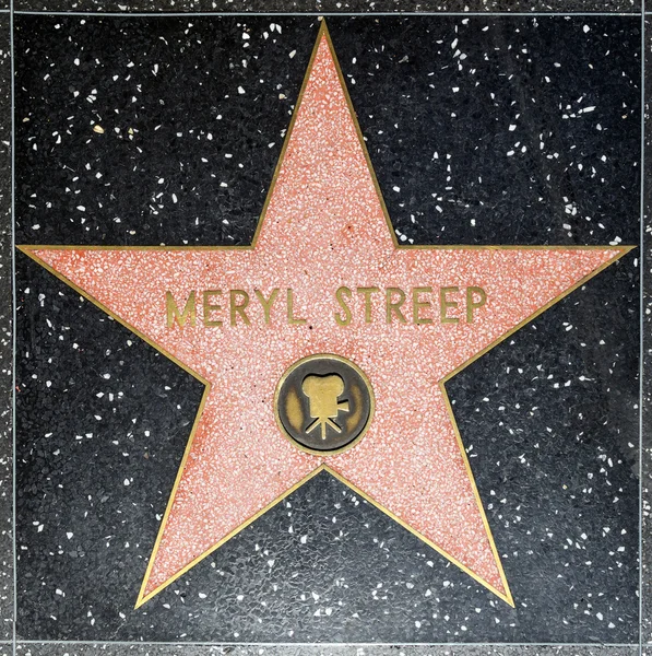 Meryl streeps hvězda na Hollywoodském chodníku slávy — Stock fotografie