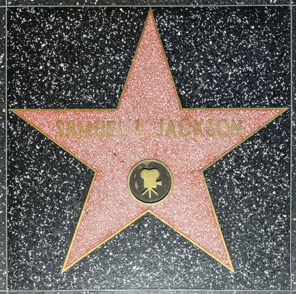 Сэмюэль Л. Джексонс звезда Голливудской Аллеи Славы — стоковое фото