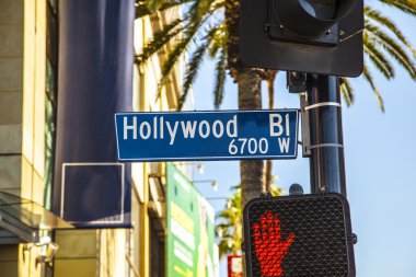 Street sign Hollywood Boulevard in Hollywood clipart