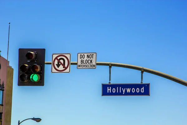 Panneau de rue Hollywood Boulevard à Hollywood — Photo