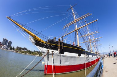 Vintage 1886 sailing ship, Balclutha on public display at San Fr clipart