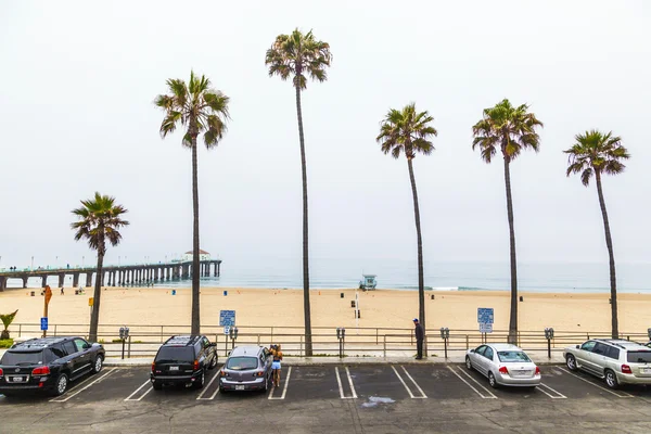 stock image Redondo Beach pier with lifeguard hut in the morning