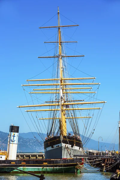 Vintage 1886 sailing ship, Balclutha on public display at San Fr — Stock Photo, Image