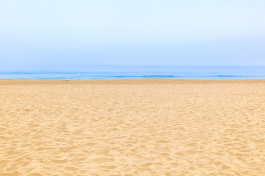 Empty beach in the morning clipart
