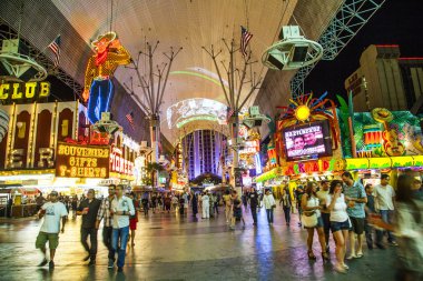 Fremont Street in Las Vegas, Nevada by night clipart