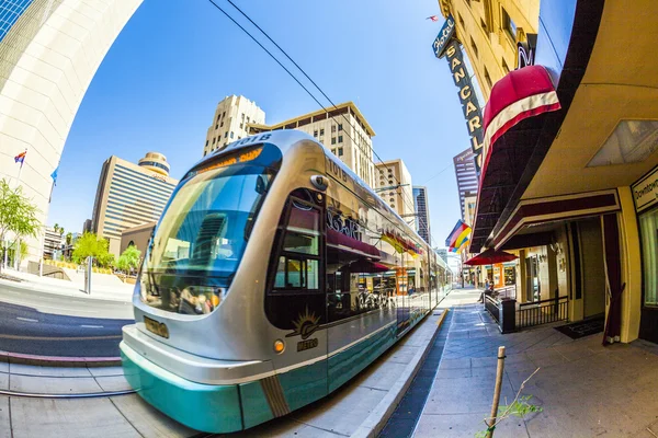 stock image Perspective of skyscrapers downtown Phoenix