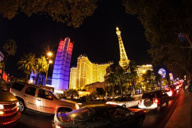 The strip and Paris Las Vegas hotel clipart