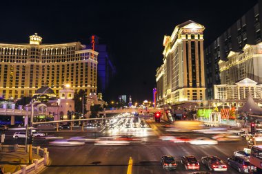 The strip in Las Vegas at night clipart