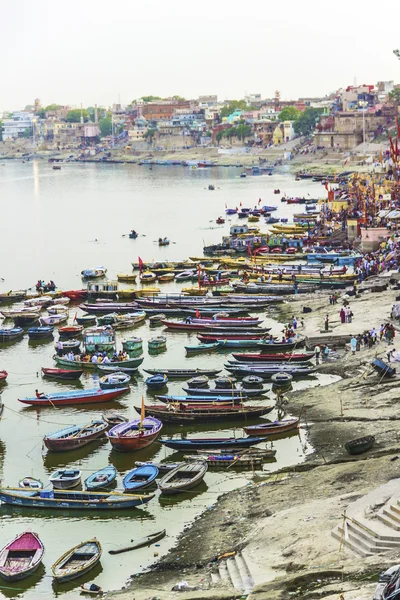 Fiume Ganjes all'alba, Varanasi, India — Foto Stock