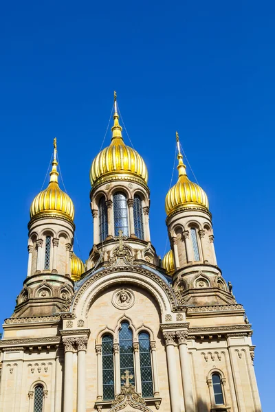 Ruské pravoslavné kapli wiesbaden, Německo — Stock fotografie