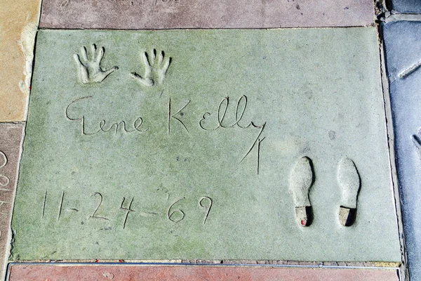 stock image Gene Kellys handprints in Hollywood Boulevard in the concrete of