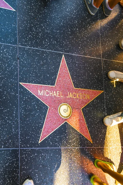 Michael jacksons αστέρι στο hollywood με τα πόδια της φήμης — Φωτογραφία Αρχείου