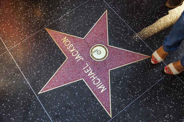 Michael Τζάκσον του αστέρι στο hollywood με τα πόδια της φήμης — Φωτογραφία Αρχείου