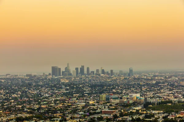 Ville de Los Angeles au coucher du soleil — Photo