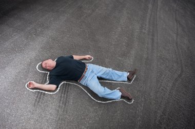 Chalk line and man clipart