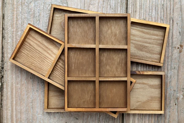 Vassoio scatola di legno — Foto Stock