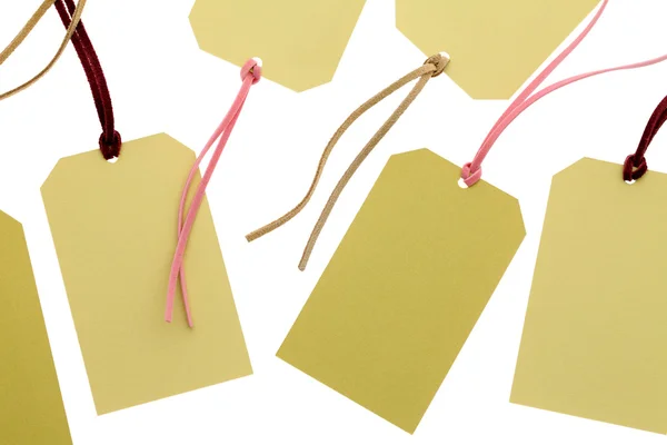 Tag with leather string — Stock Photo, Image
