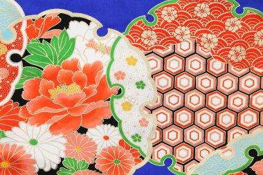 Pattern of japanese kimono clipart