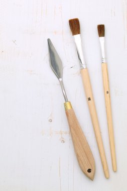 Paintbrushes and palette knife clipart