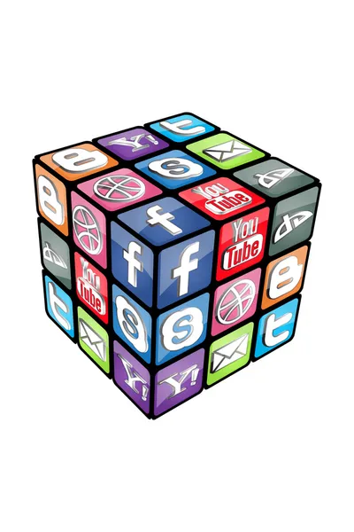 Cubo Social Rubik v2.0 — Vetor de Stock