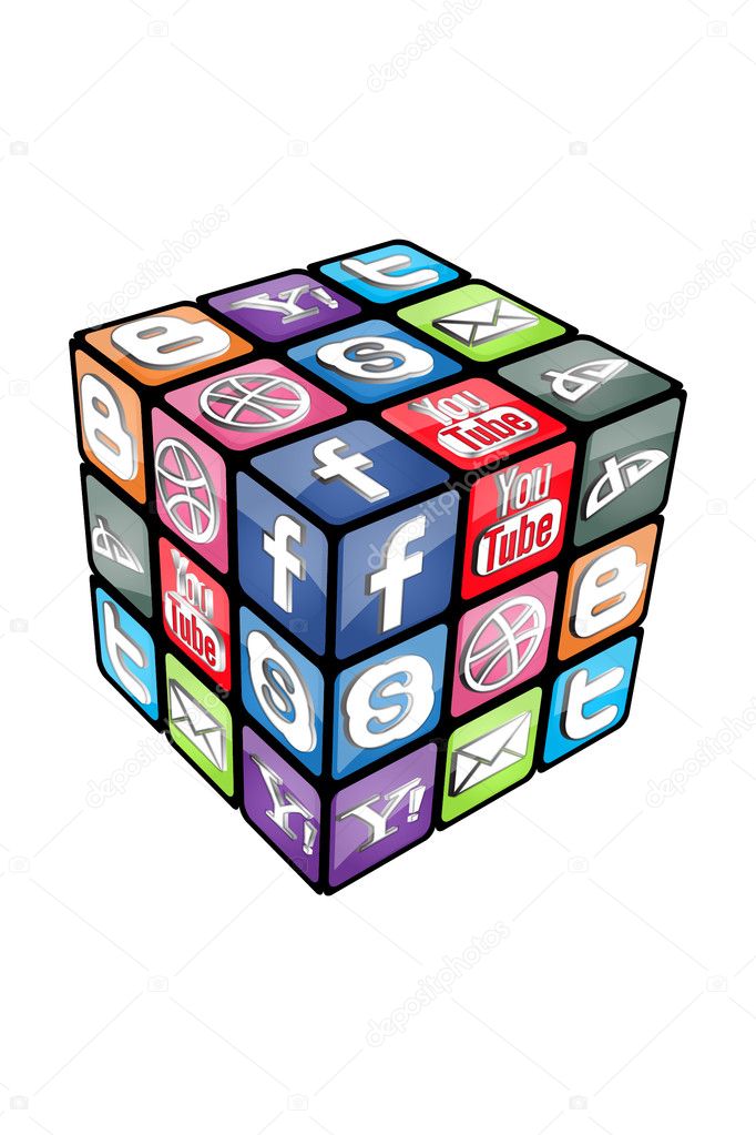 Better rubik cube with social media logos
