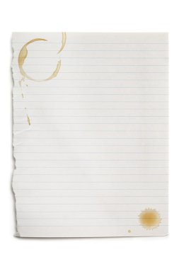 Torn Notepaper with Coffee Stains clipart