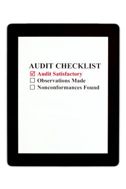 Audit Checklist on Digital Tablet clipart