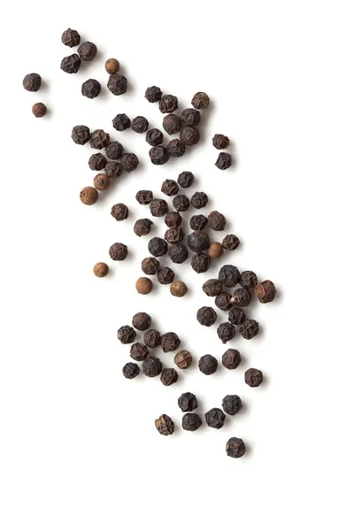 Peppercords pretos sobre a vista aérea branca — Fotografia de Stock