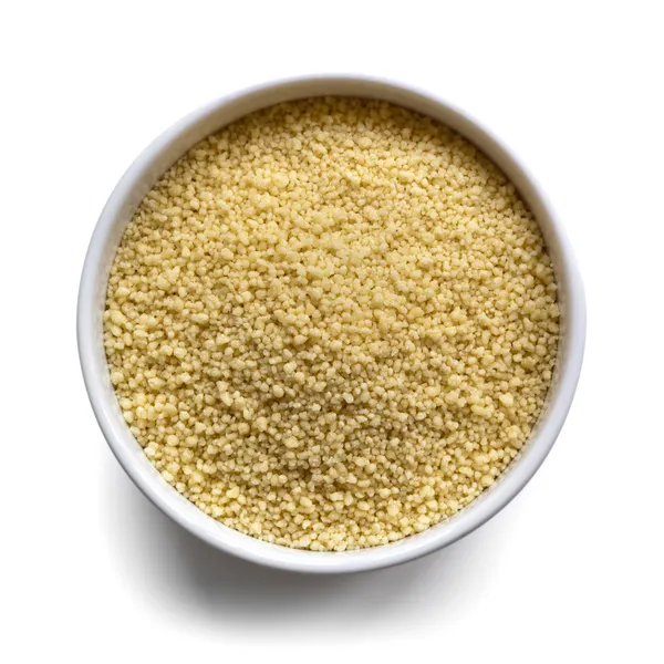 Cous Cous in Bowl over White — Stock Photo, Image