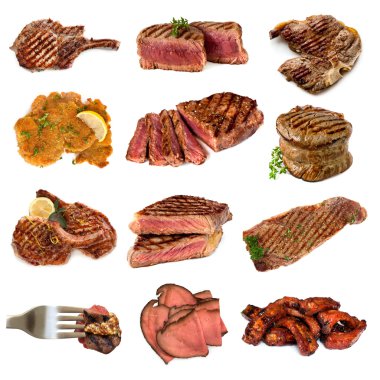 Meat Collection over White clipart